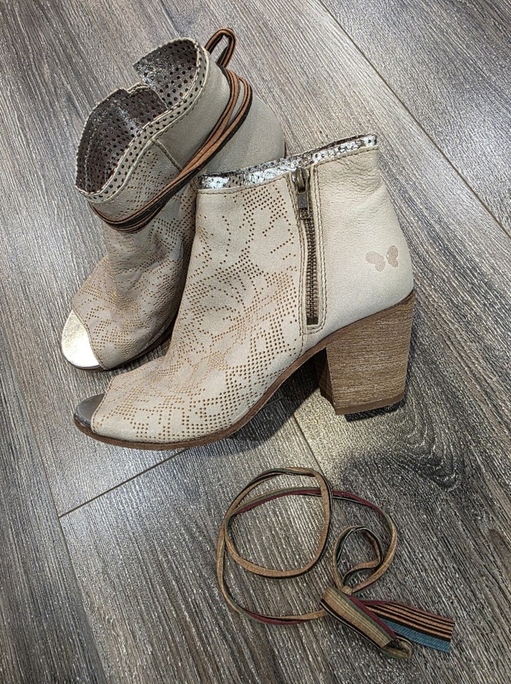 Felmini Open Toe Ankle Booties Size 37